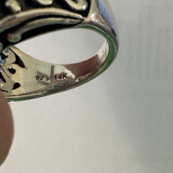 Angela by John Hardy Sterling Silver + 14k Gold Square Ring - size 6 - Picture 5 of 5